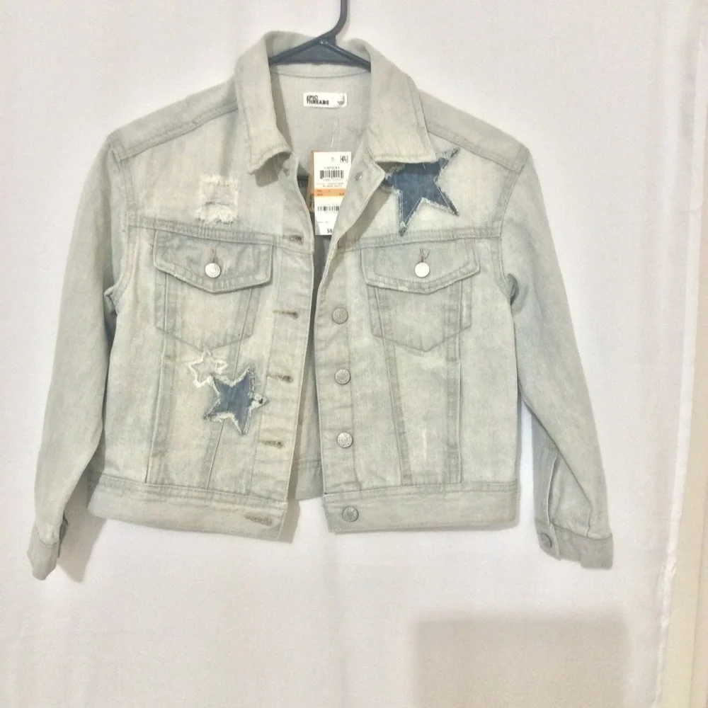 Epic Threads Star's patch distressed jacket size S